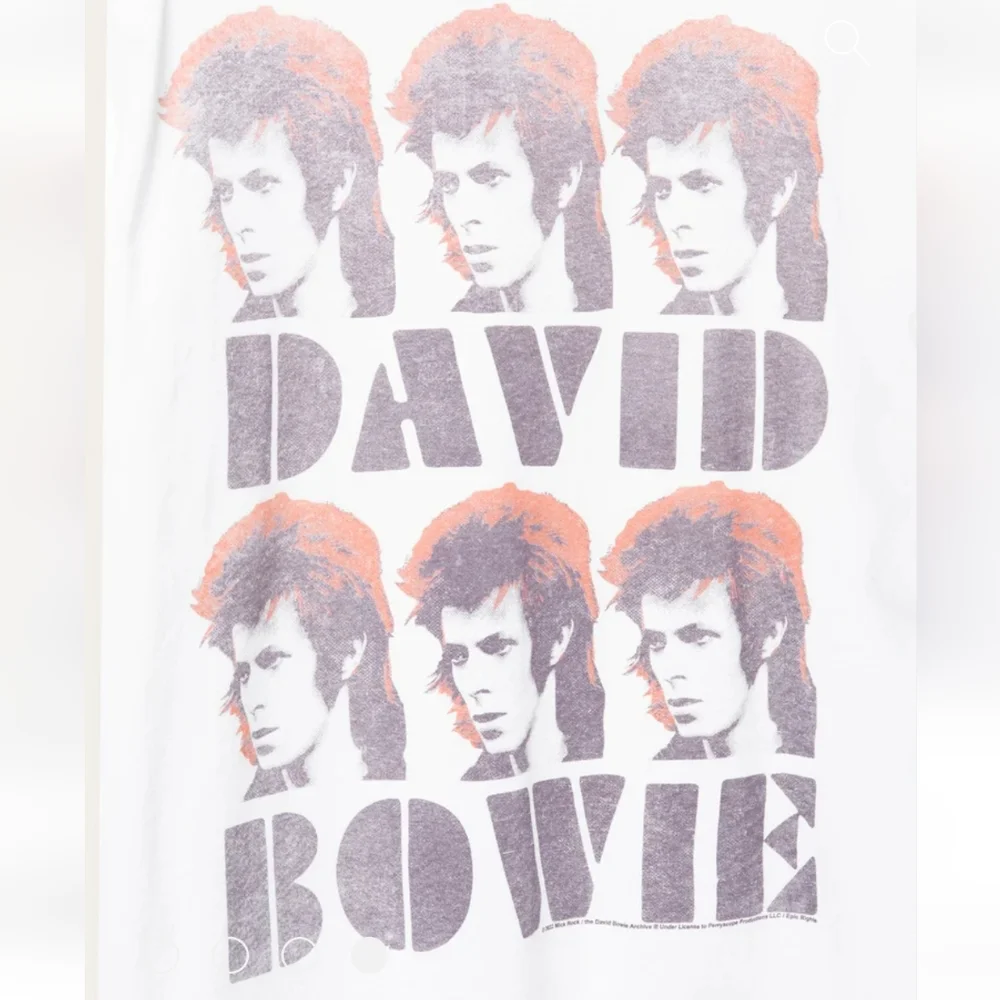 NWOT Men's David Bowie Junk Food Clothing Distressed T-shirt - Picture 3 of 7